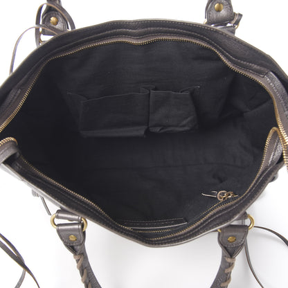 Balenciaga Pearlescent Goatskin Classic Gold Hardware City Bronze 4 of 9