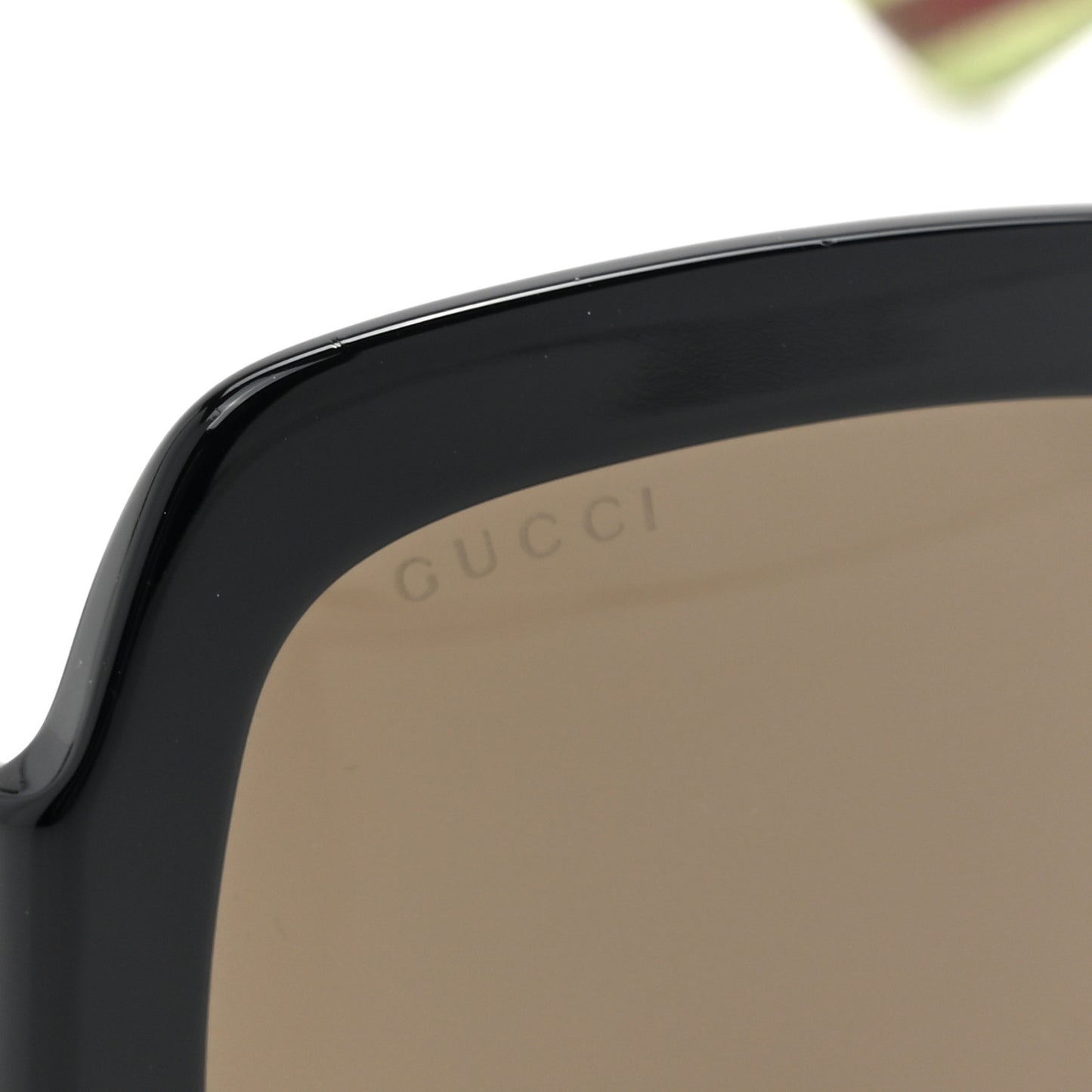 Acetate Square Frame Web Glitter Sunglasses GG0036S Black Green