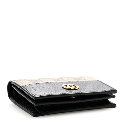 Gucci Dollar Calfskin GG Supreme Monogram GG Marmont Card Case Black Beige Ebony 4 of 8