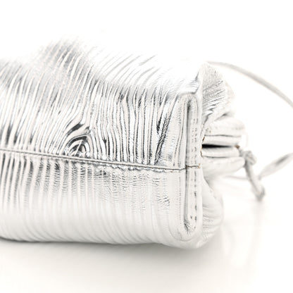 Bottega Veneta Metallic Bark Calfskin The Mini Pouch Silver 10 of 10
