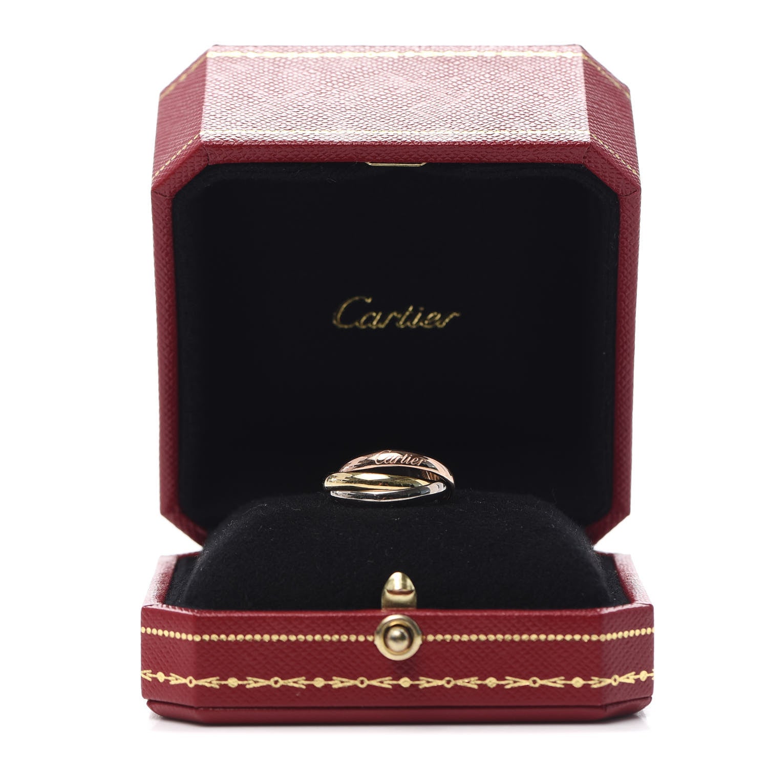 Cartier 18K Pink Yellow White Gold Classic Trinity Ring 48 4.5 6 of 6