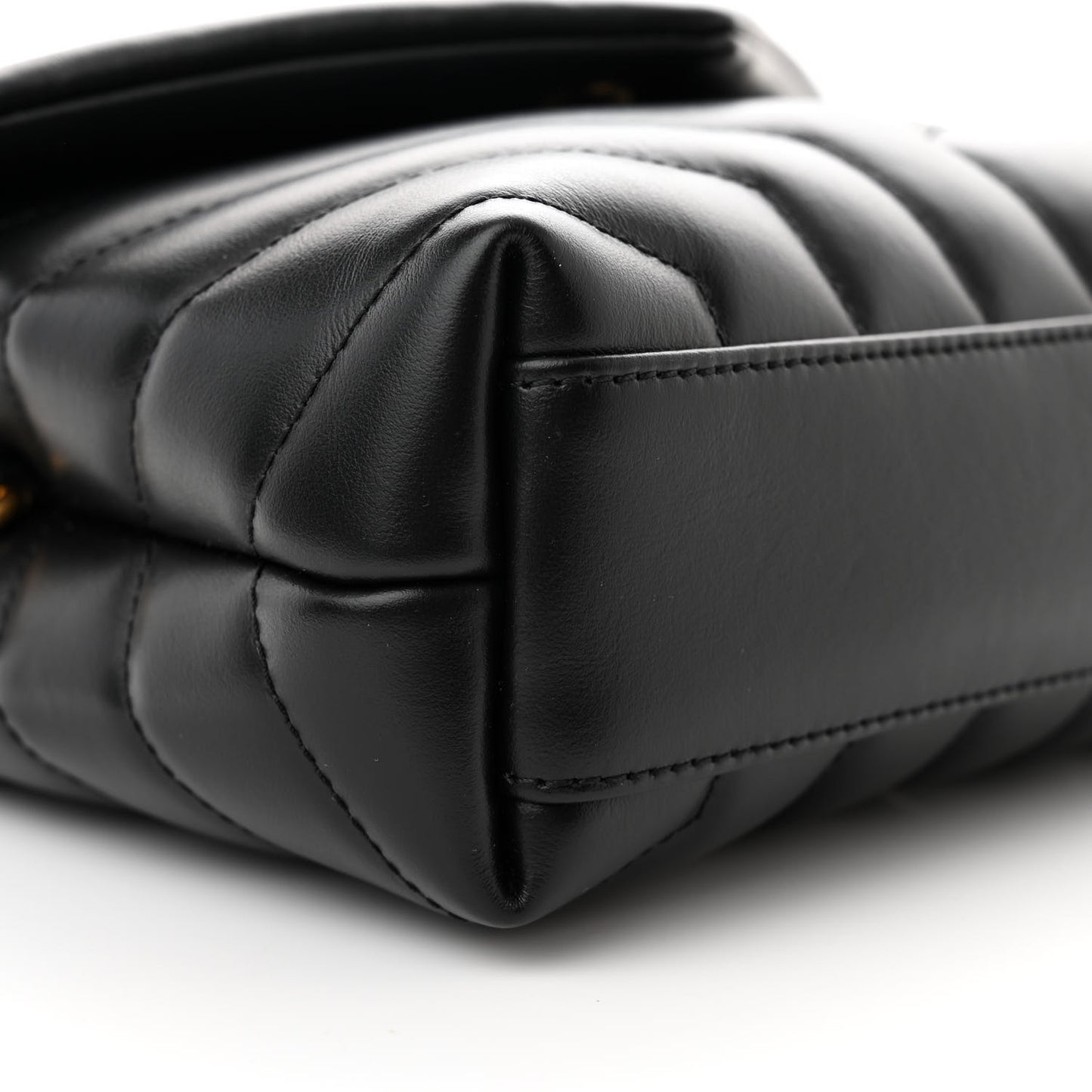 Calfskin Y Quilted Monogram Toy Loulou Crossbody Bag Black