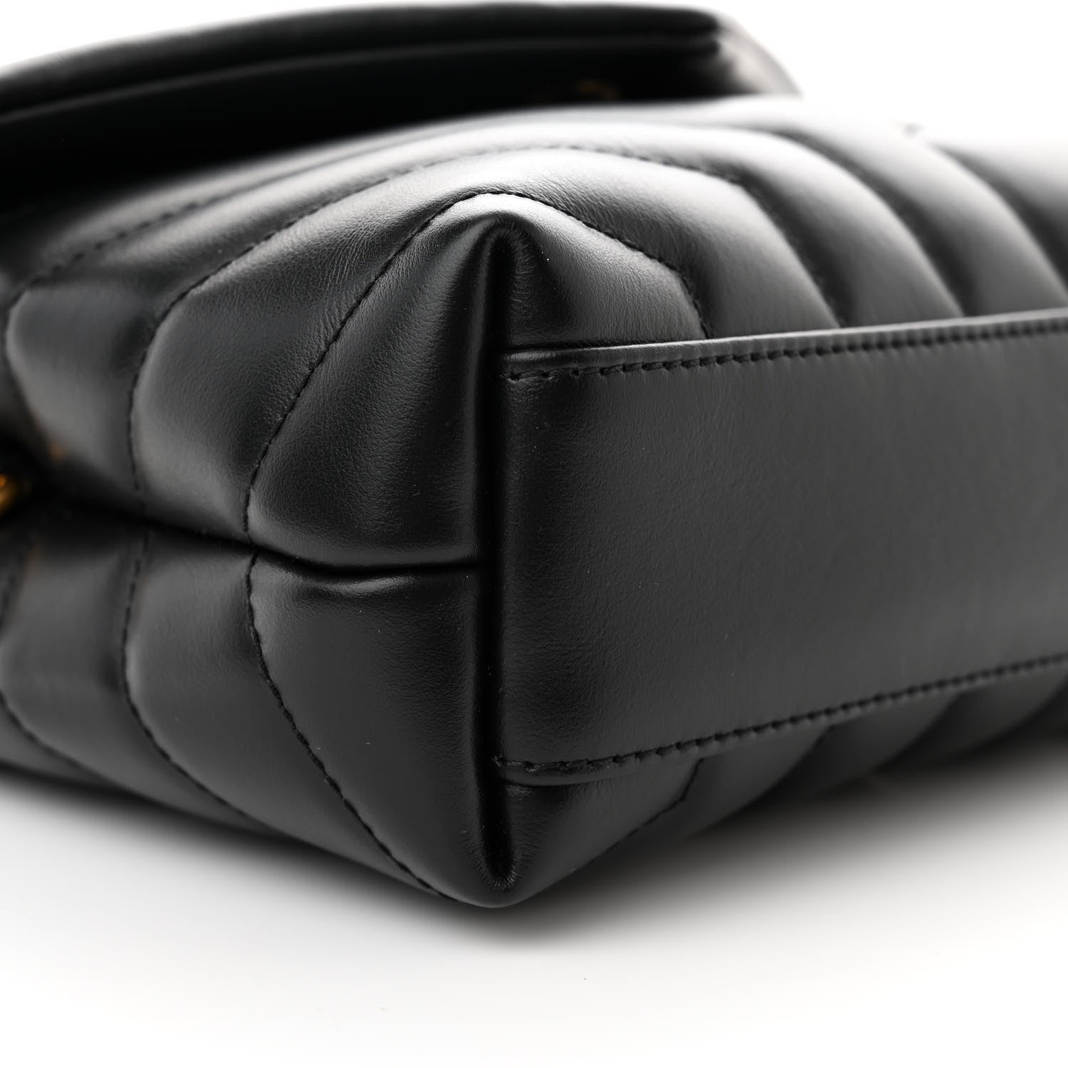 Saint Laurent Calfskin Y Quilted Monogram Toy Loulou Crossbody Bag Black 9 of 12