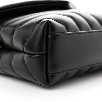 Saint Laurent Calfskin Y Quilted Monogram Toy Loulou Crossbody Bag Black 9 of 12
