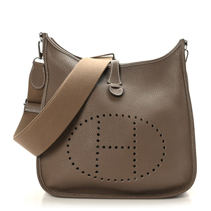 Hermes Taurillon Clemence Evelyne III PM Etoupe 1 of 9