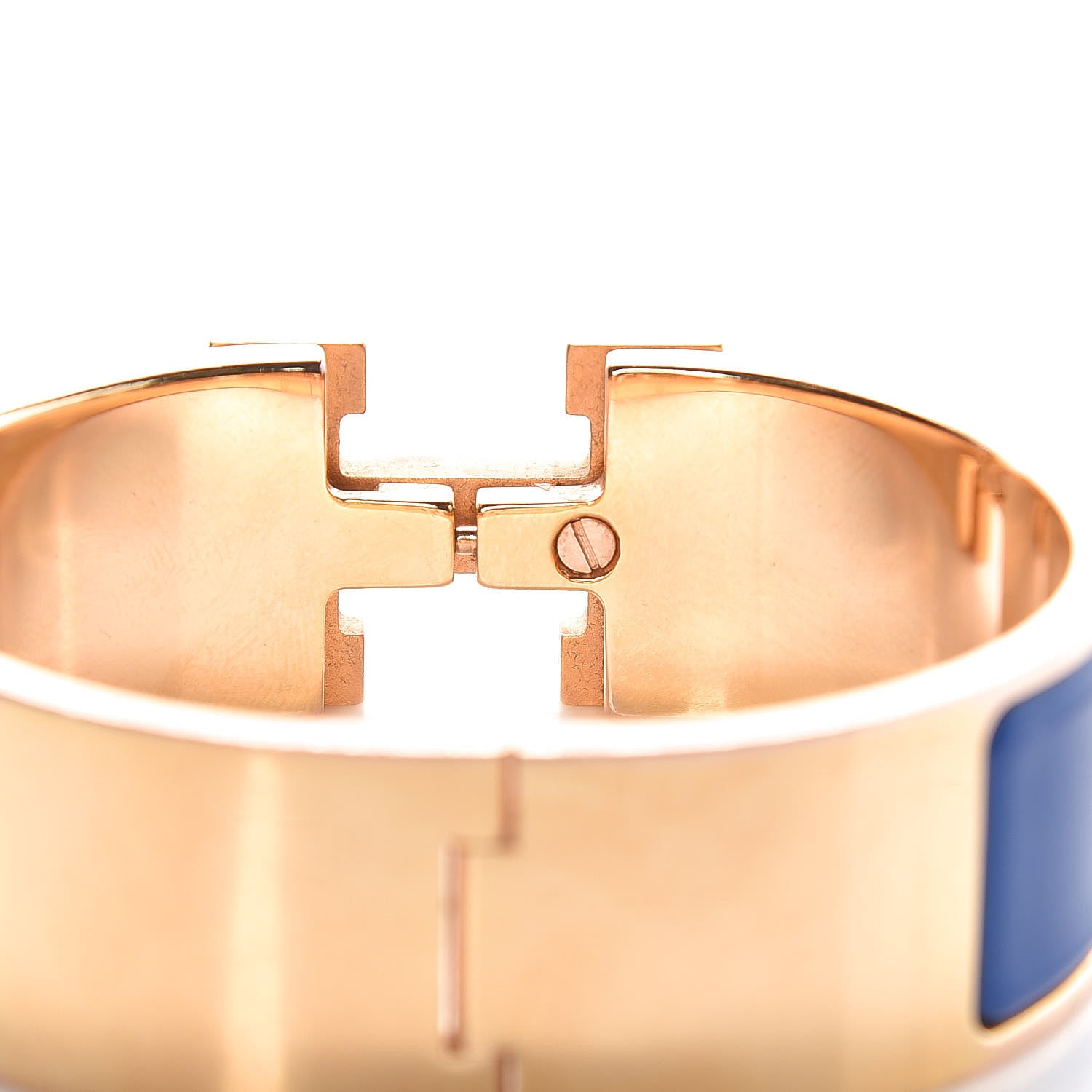 Hermes Enamel Wide Clic Clac H Bracelet GM Bleu Electrique 4 of 6