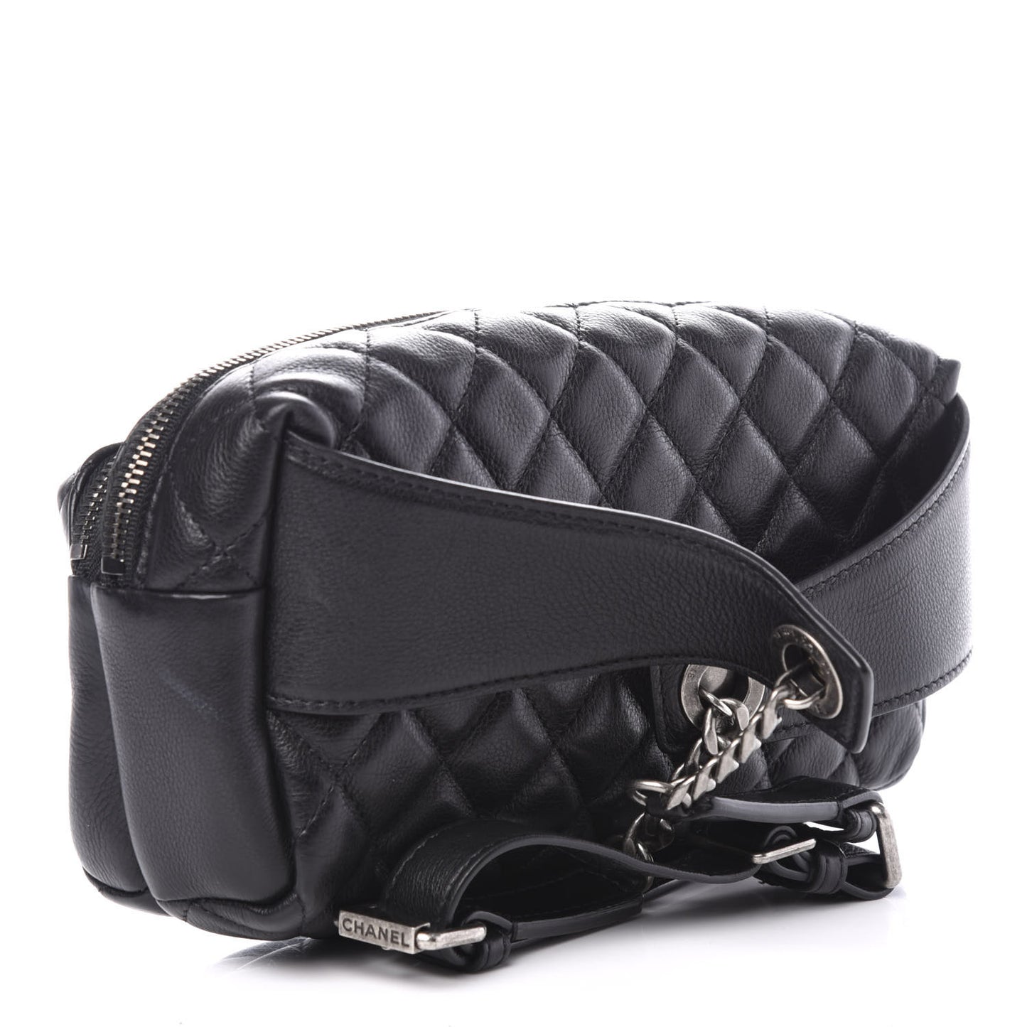 Calfskin Quilted Waist Bag Black