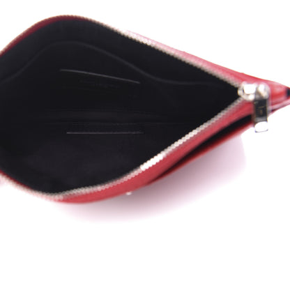 Saint Laurent Grain De Poudre Chevron Monogram Bill Pouch Rouge Eros 5 of 10