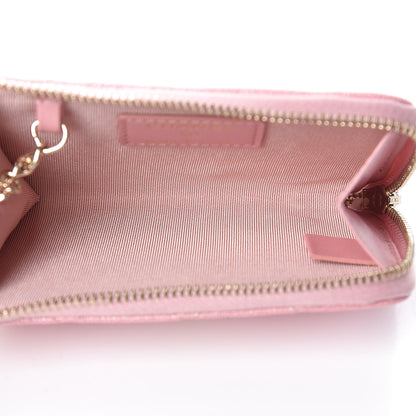 Chanel Iridescent Caviar Quilted Zipped Key Holder Case Rose Pink 5 of 8