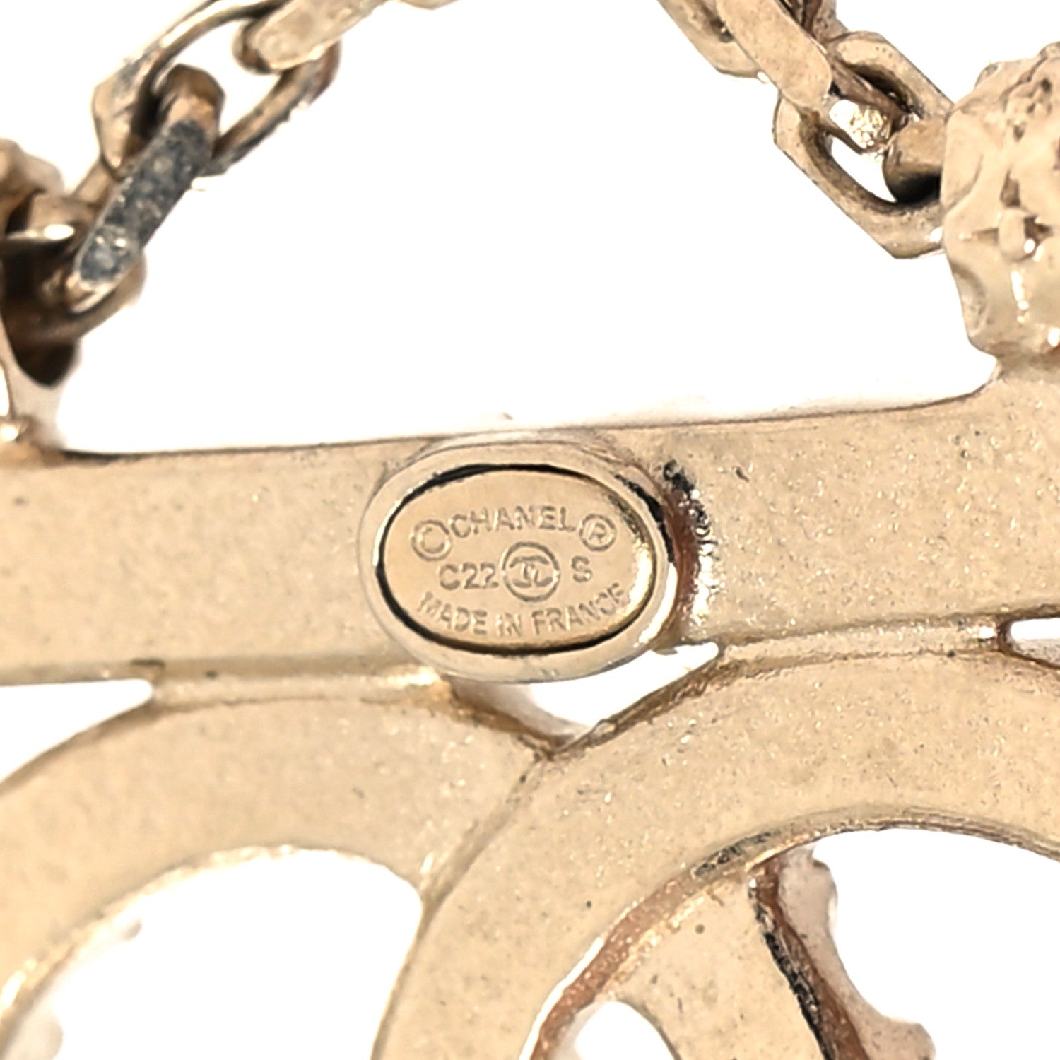 Chanel Crystal Star Drop CC Earrings Gold 4 of 4