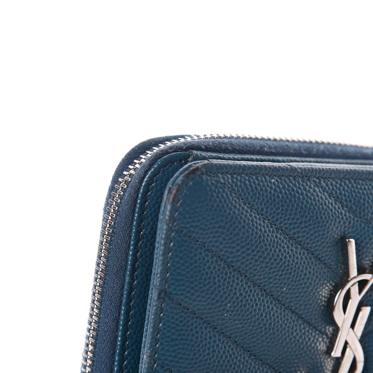 Grain De Poudre Matelasse Compact Zip Around Wallet Peacock Green