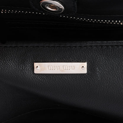 Miu Miu Matelasse Leather Swarovski Crystal Tote Black 5 of 9