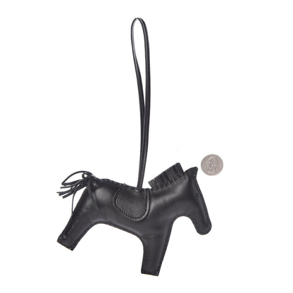 Hermes Milo Lambskin Grigri Rodeo Horse Bag Charm GM So Black 2 of 5