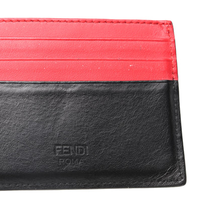 Fendi Vitello Century Monster Eyes Inlay Card Holder Black Giallo Rosso 10 of 10