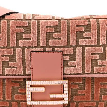 Fendi Velvet Jacquard Crystal FF Baguette Macaron 9 of 11
