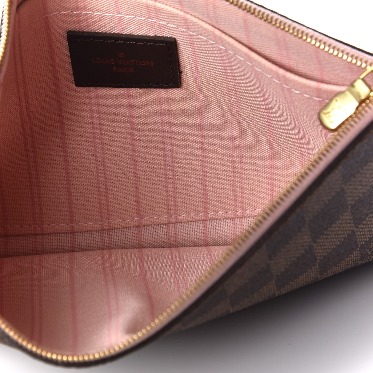 Damier Ebene Neverfull MM GM Pochette Rose Ballerine