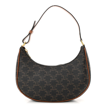 Celine Triomphe Canvas Calfskin Ava Shoulder Bag Tan 1 of 12