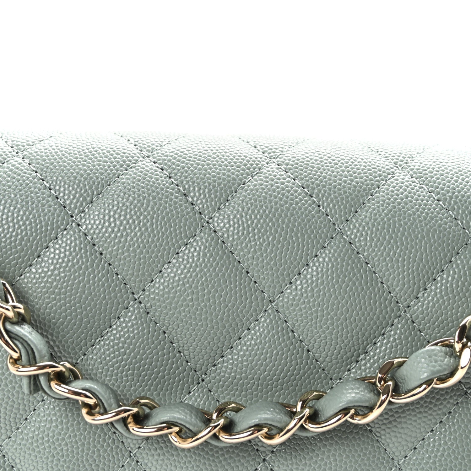 Chanel Caviar Quilted Medium Double Flap Dark Green 8 of 11
