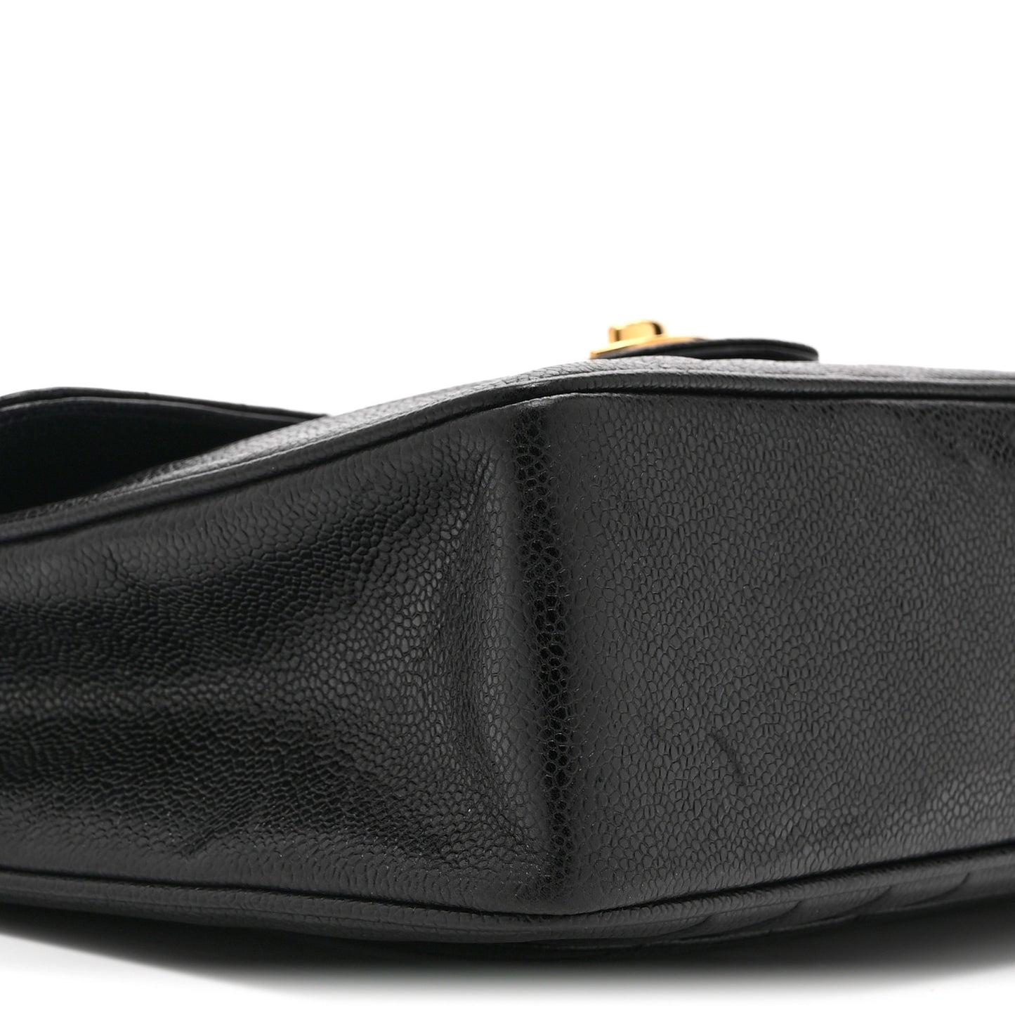 Caviar Vertical Quilted Jumbo Single Flap Black