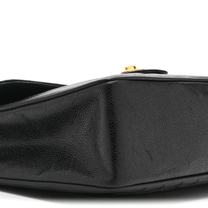 Chanel Caviar Vertical Quilted Jumbo Single Flap Black 9 of 10