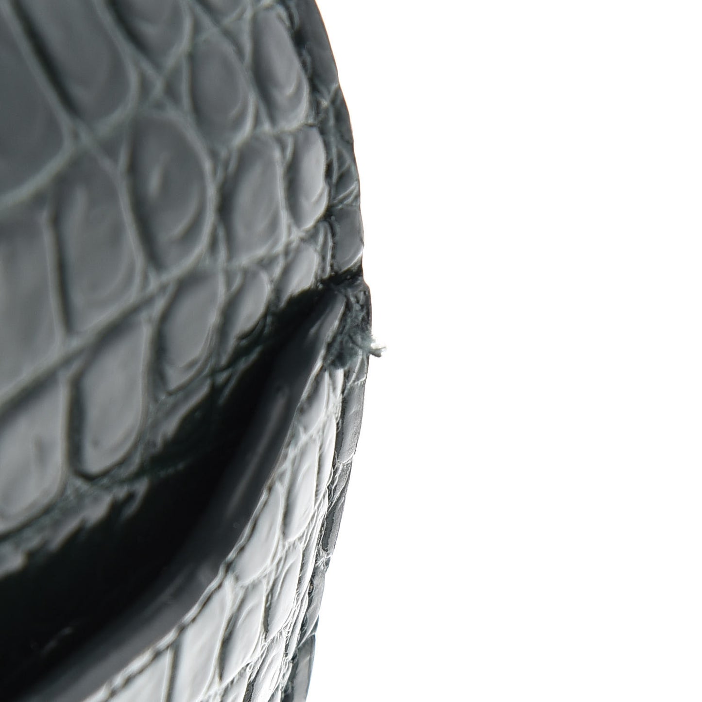 Calfskin Crocodile Embossed Mini Classic Monogram Cassandra Top Handle Green