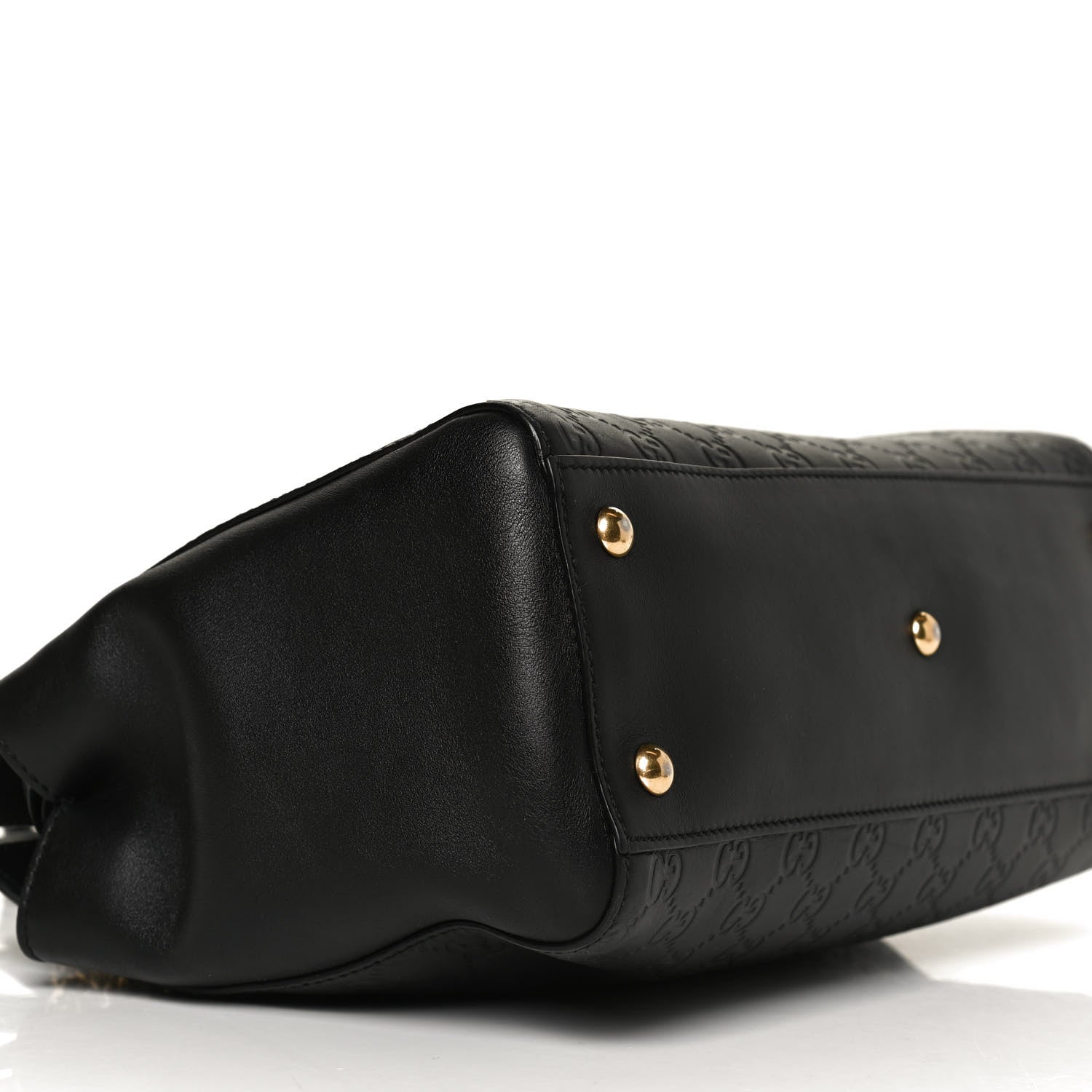 Gucci Guccissima Signature Medium Shoulder Tote Bag Black 10 of 13