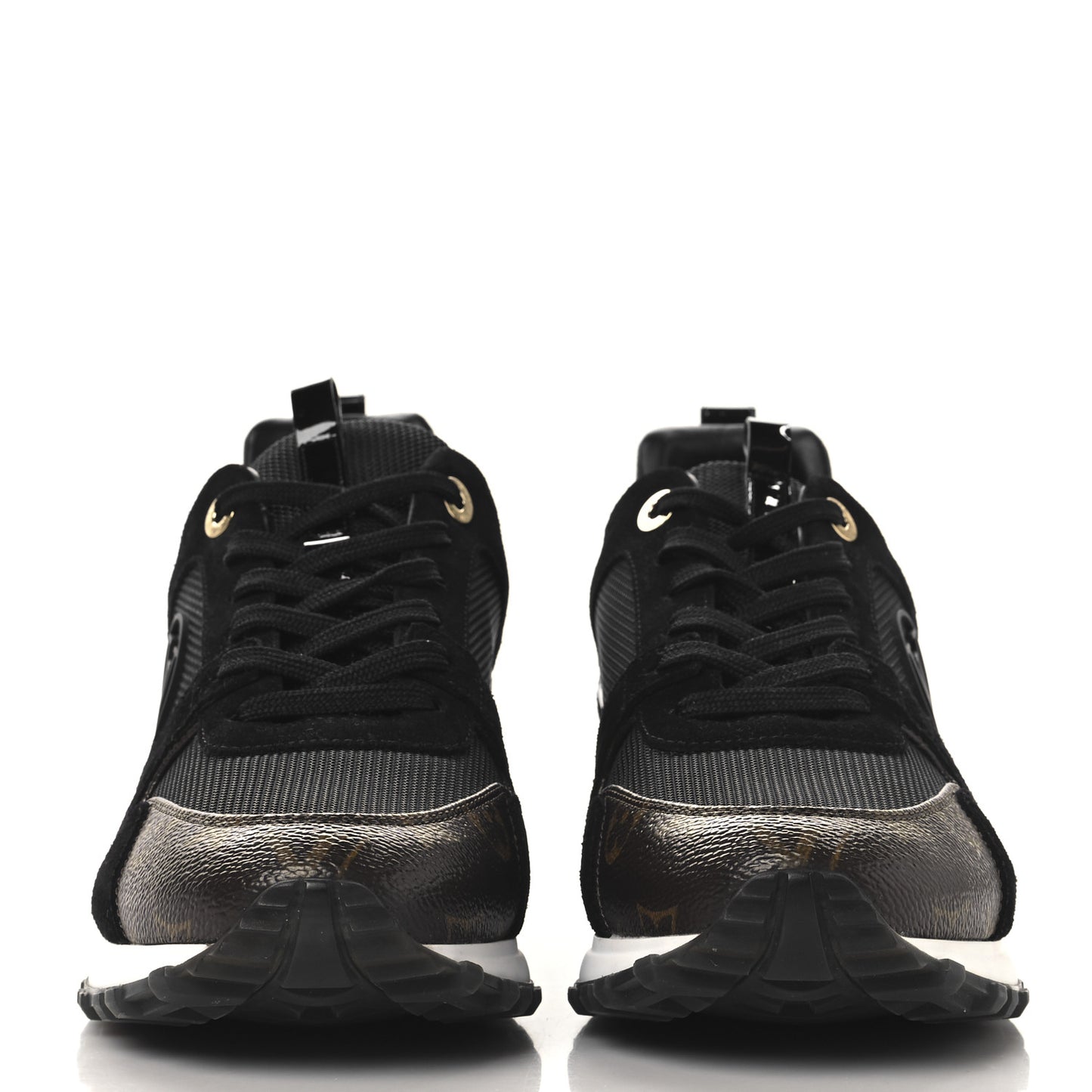 Suede Monogram Run Away Sneakers 40.5 Black
