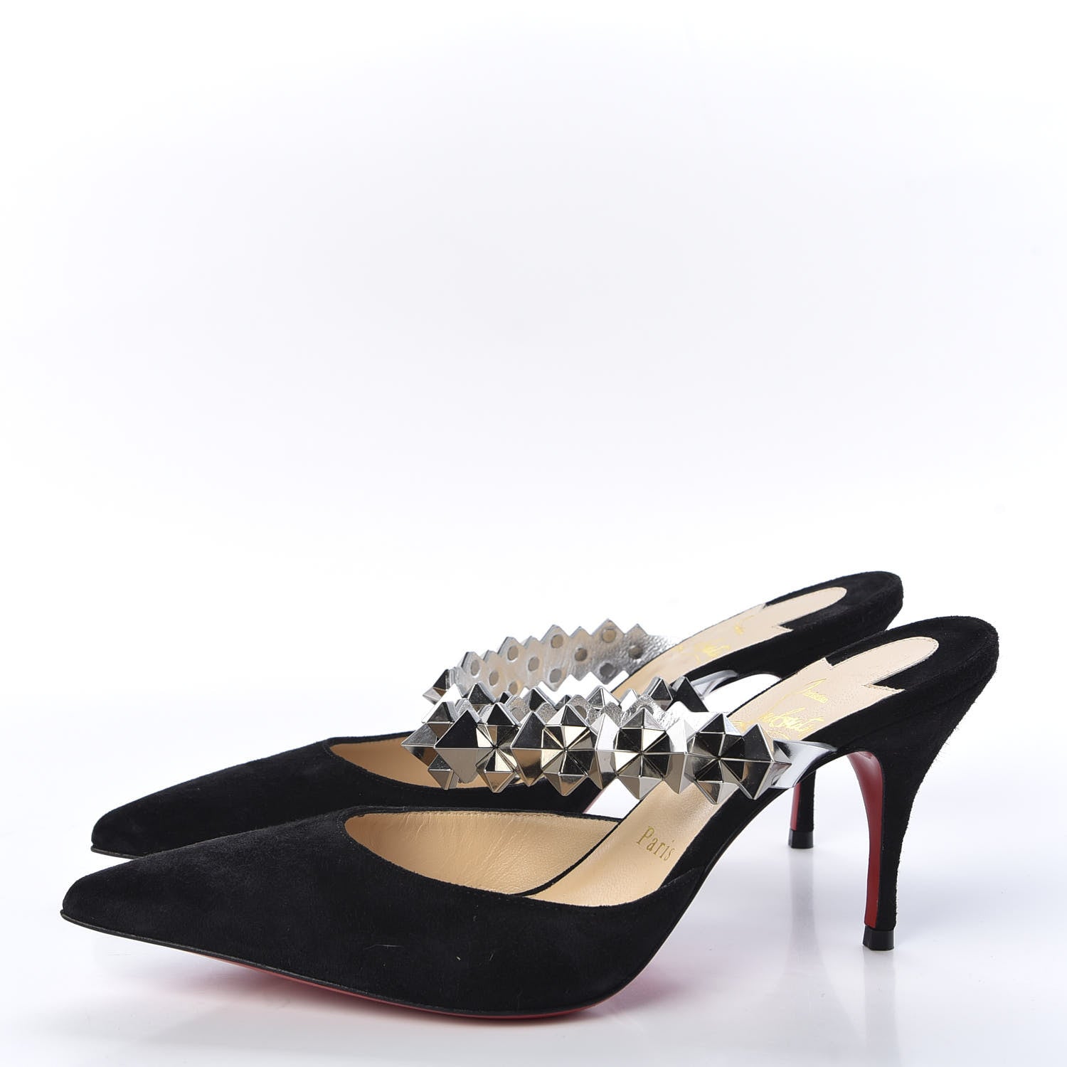 Christian Louboutin Veau Velours Specchio Planet Choc 80 Mule 35.5 Black 2 of 9