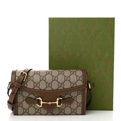 Gucci GG Supreme Monogram Mini Horsebit 1955 Shoulder Bag Beige Brown Sugar 14 of 14