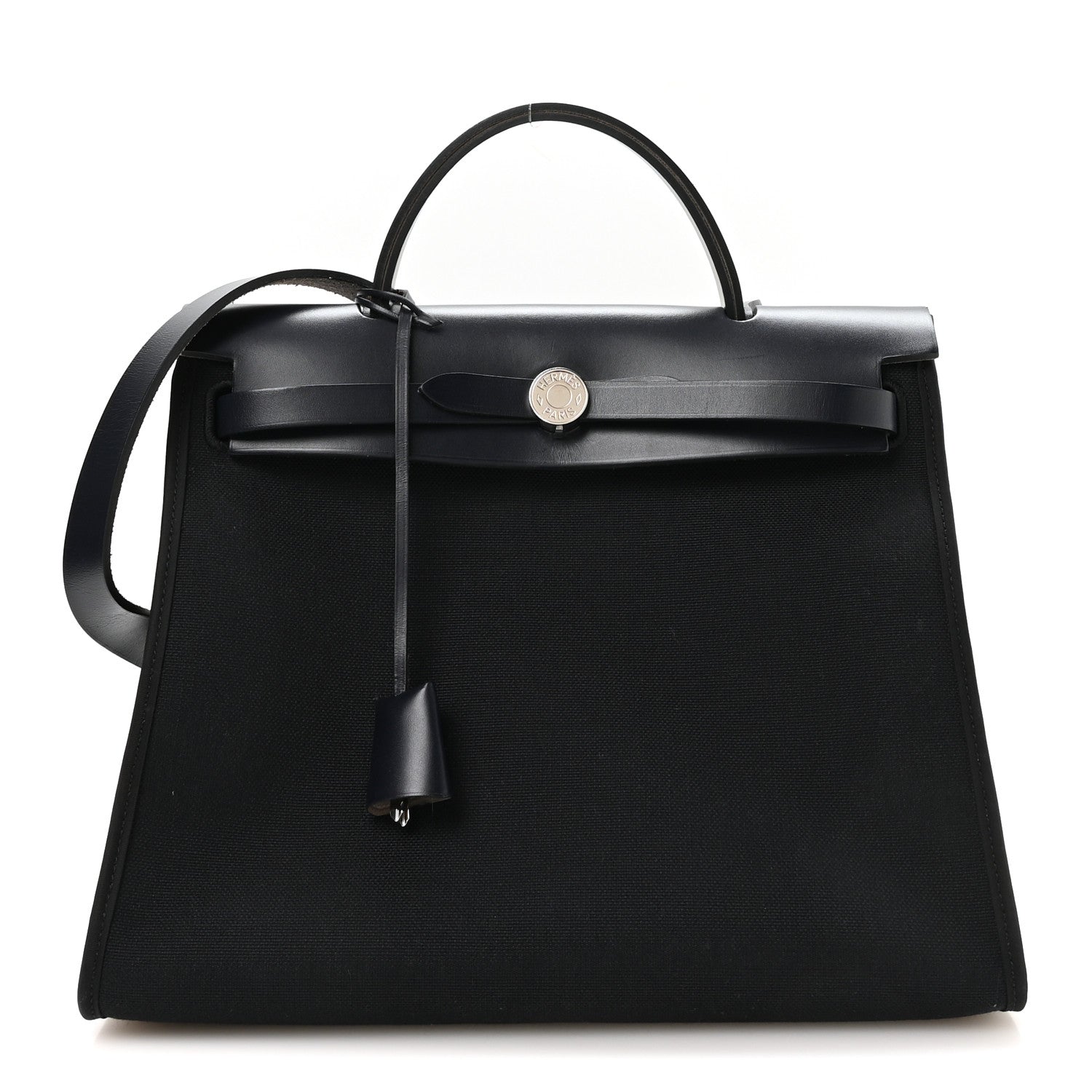 Hermes Military Toile Vache Hunter Herbag Zip PM 31 Black Bleu Indigo 1 of 11