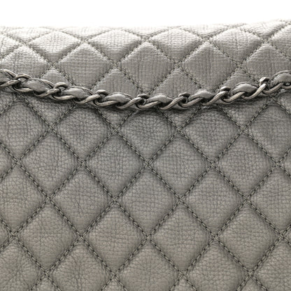 Chanel Metallic Metallized Calfskin Quilted XXL Travel Flap Bag Dark Silver 8 of 12
