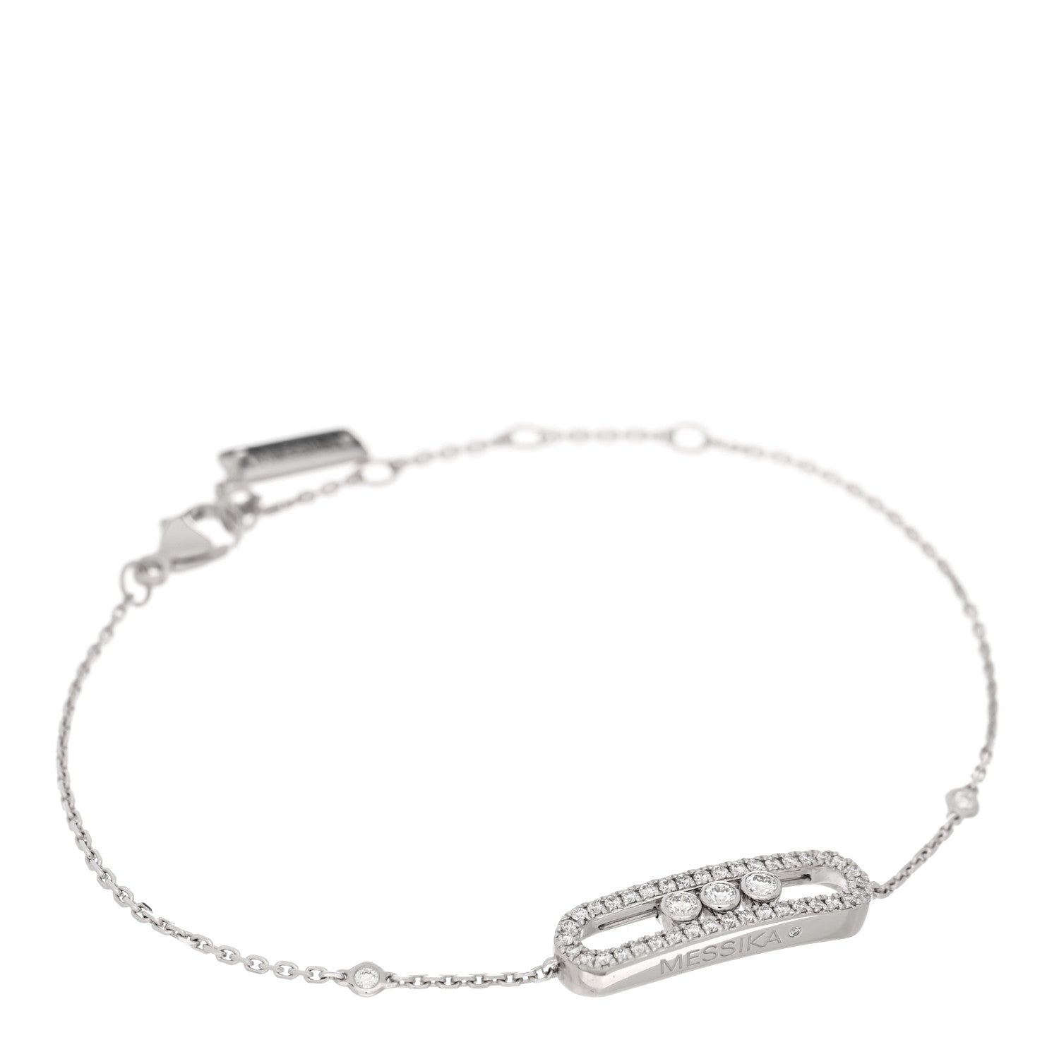 Messika 18K White Gold Diamond Classic Baby Move Pave Bracelet 1 of 4