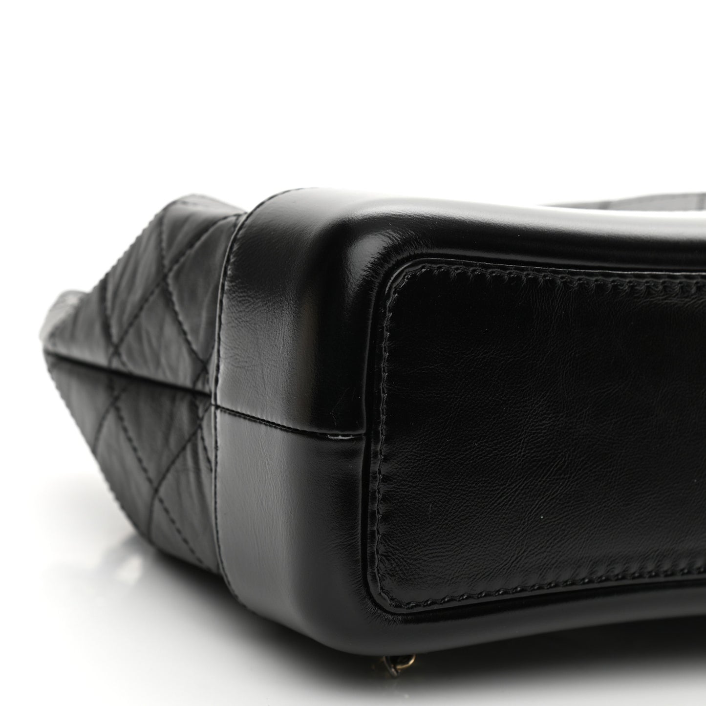 Aged Calfskin Quilted Small Gabrielle Backpack Black