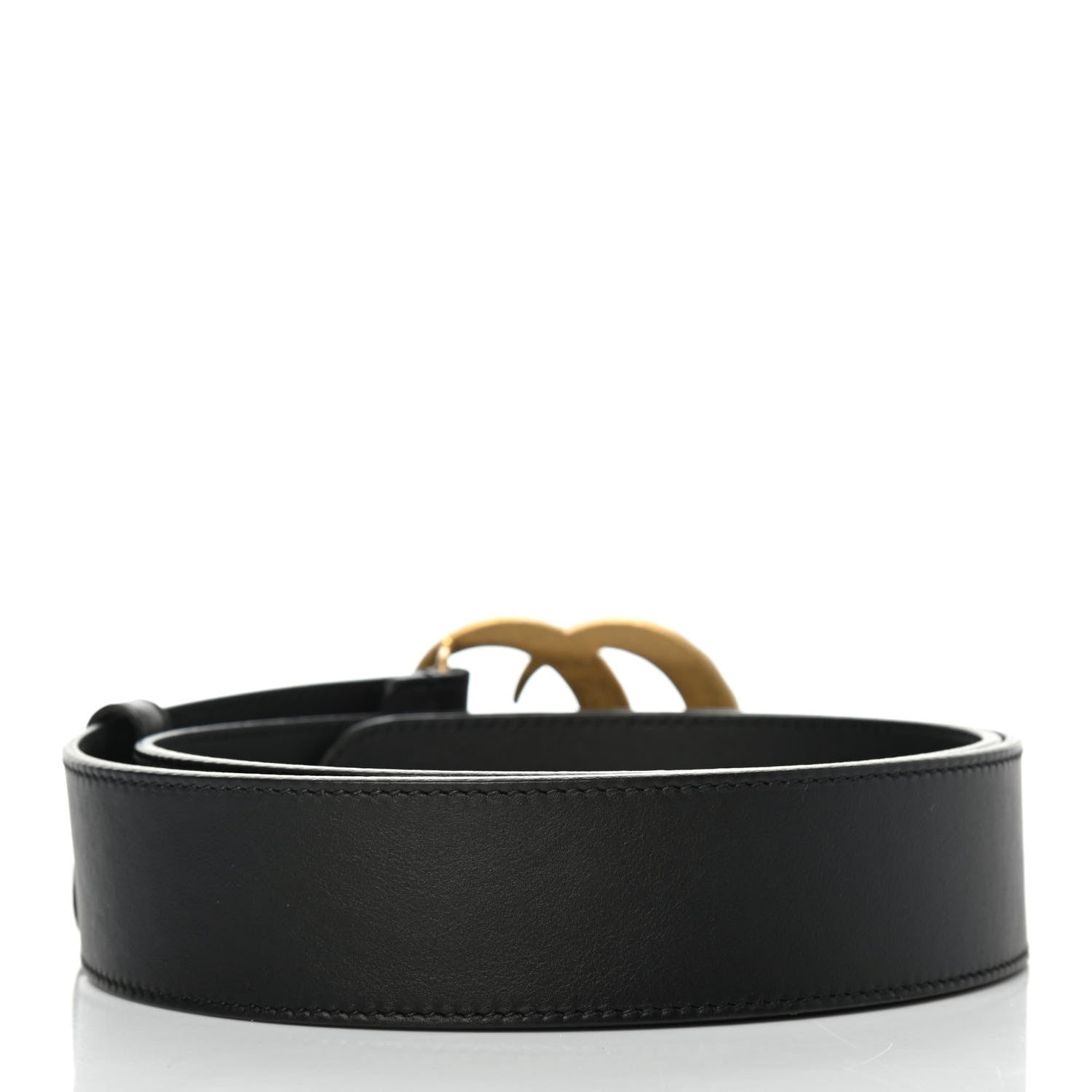 Gucci Moon Calfskin Pearl Double G 40mm Belt 85 34 Black Cream 2 of 4