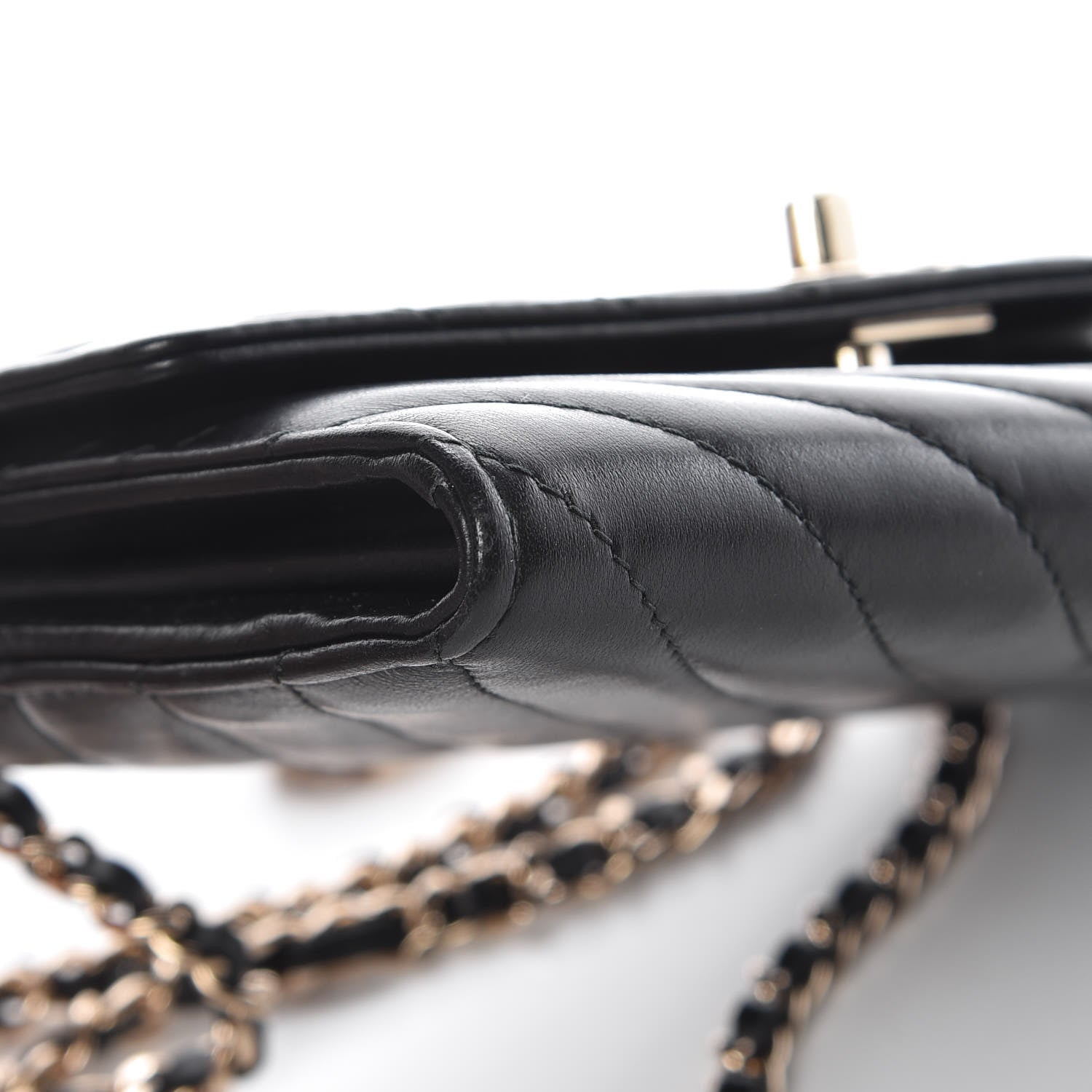 Chanel Lambskin Chevron Quilted Trendy CC Wallet On Chain WOC Black 9 of 11