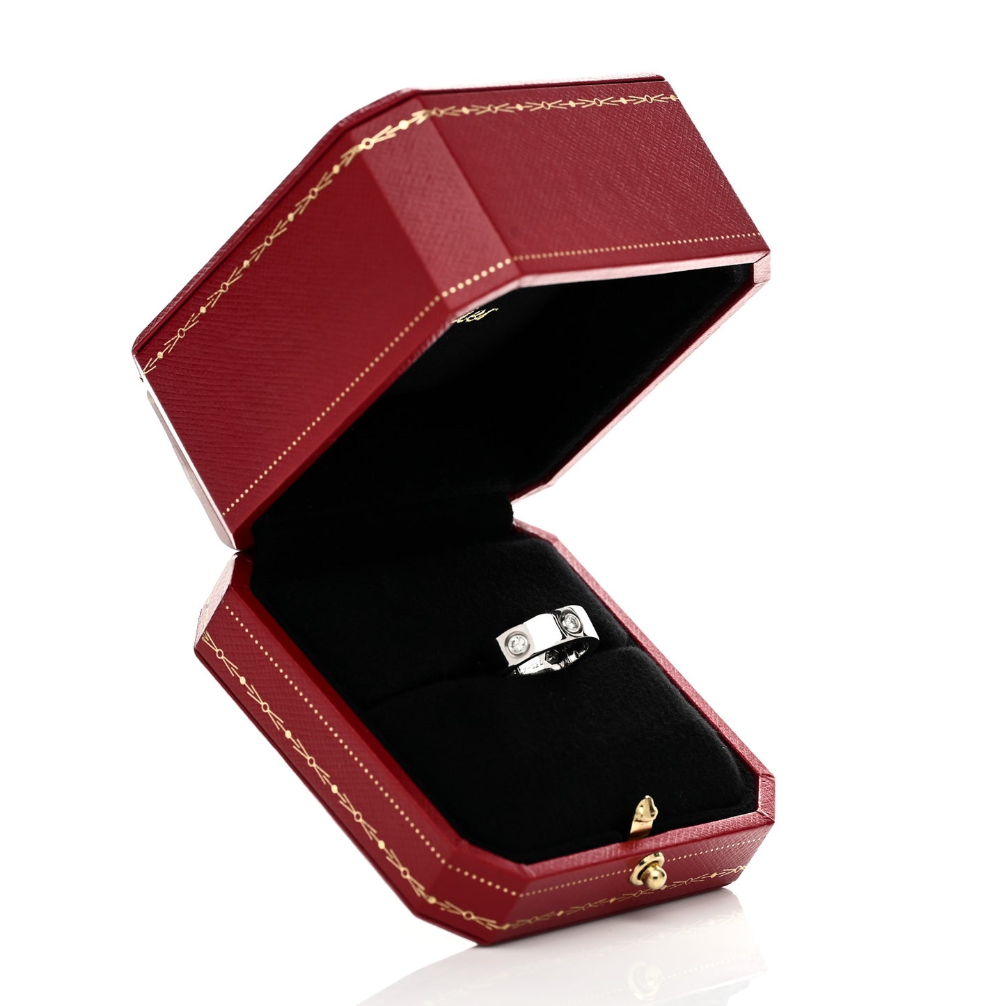 18K White Gold 6 Diamond 5.5mm LOVE Ring 47 4