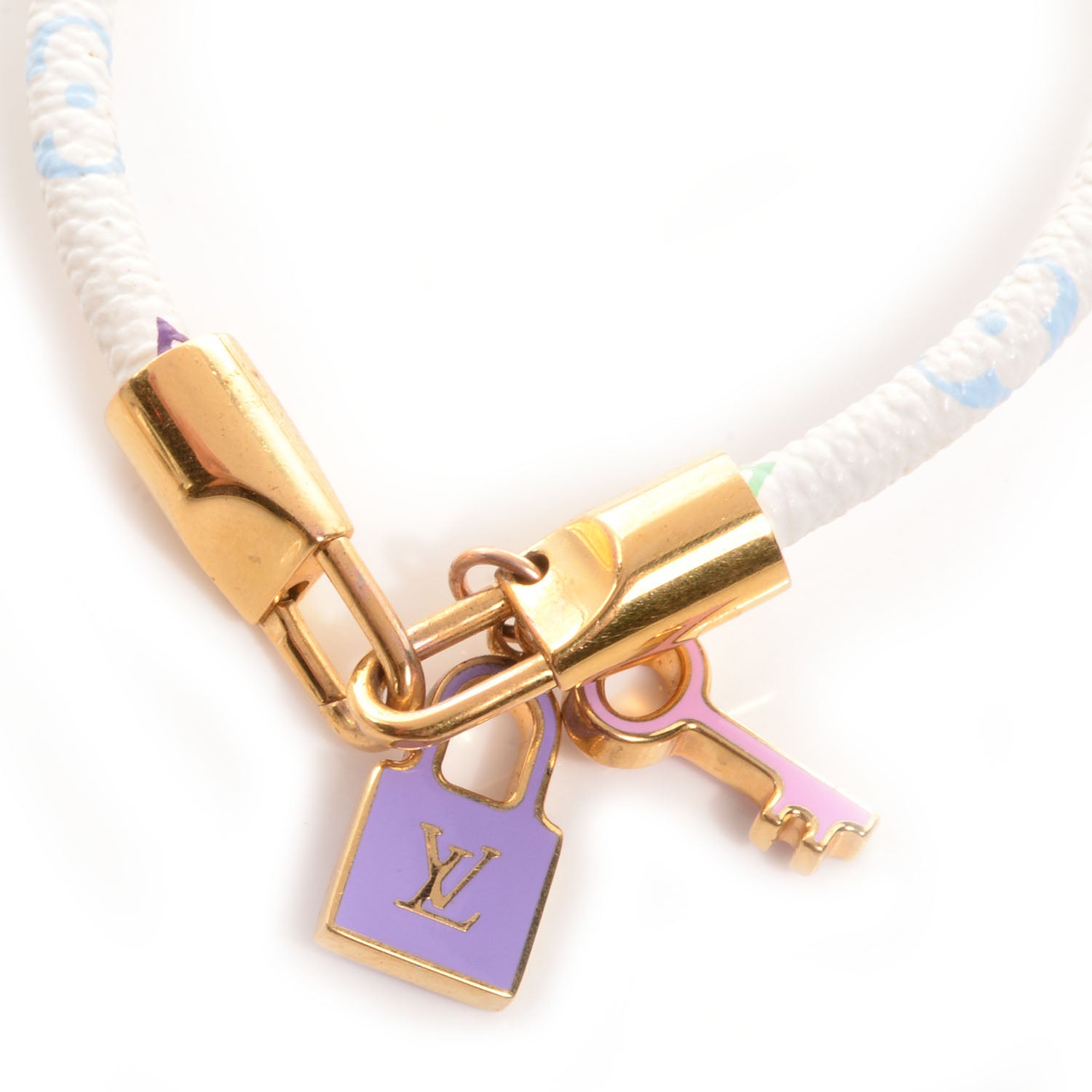 Louis Vuitton Monogram Multicolor Luck It Bracelet 19 White 3 of 5