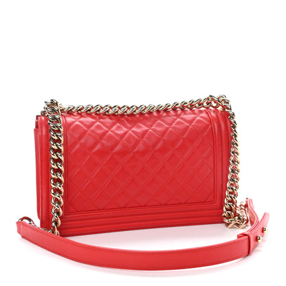 Chanel Calfskin Quilted Medium Boy Flap Red 3 of 12