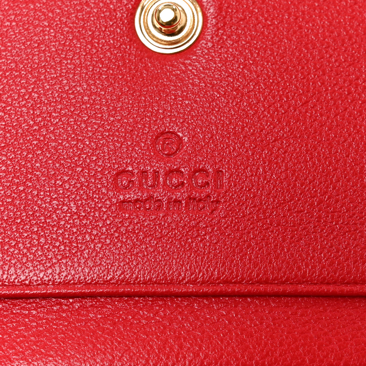 Calfskin Matelasse GG Marmont Card Case Wallet Bright Red
