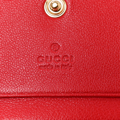 Gucci Calfskin Matelasse GG Marmont Card Case Wallet Bright Red 6 of 8