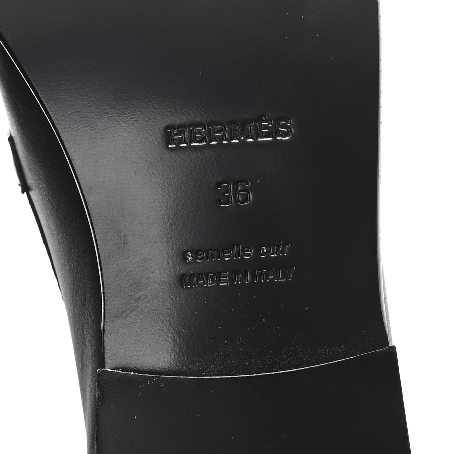 Hermes Calfskin Womens Destin Loafers 36 Black 7 of 10