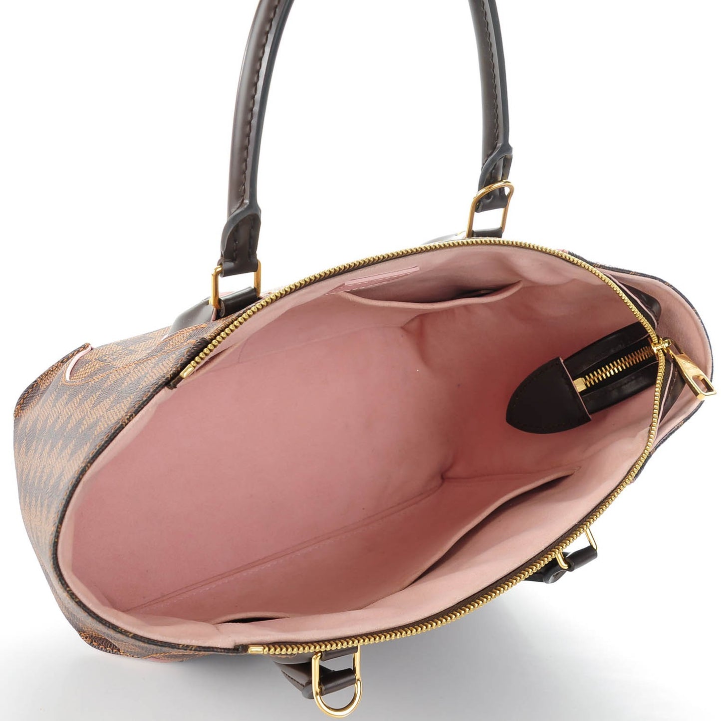 Damier Ebene Caissa Tote PM Rose Ballerine