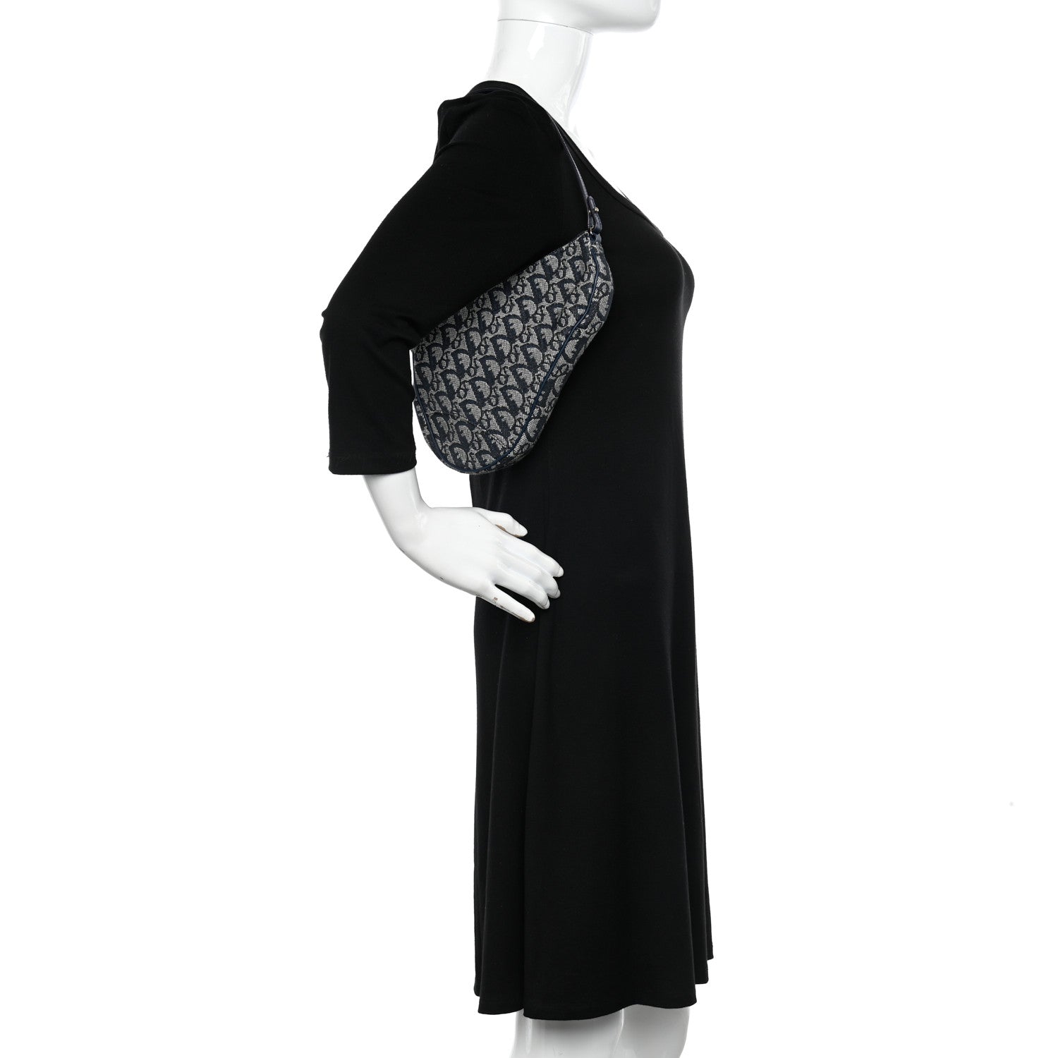 Christian Dior Monogram Mini Saddle Pochette Navy 2 of 10