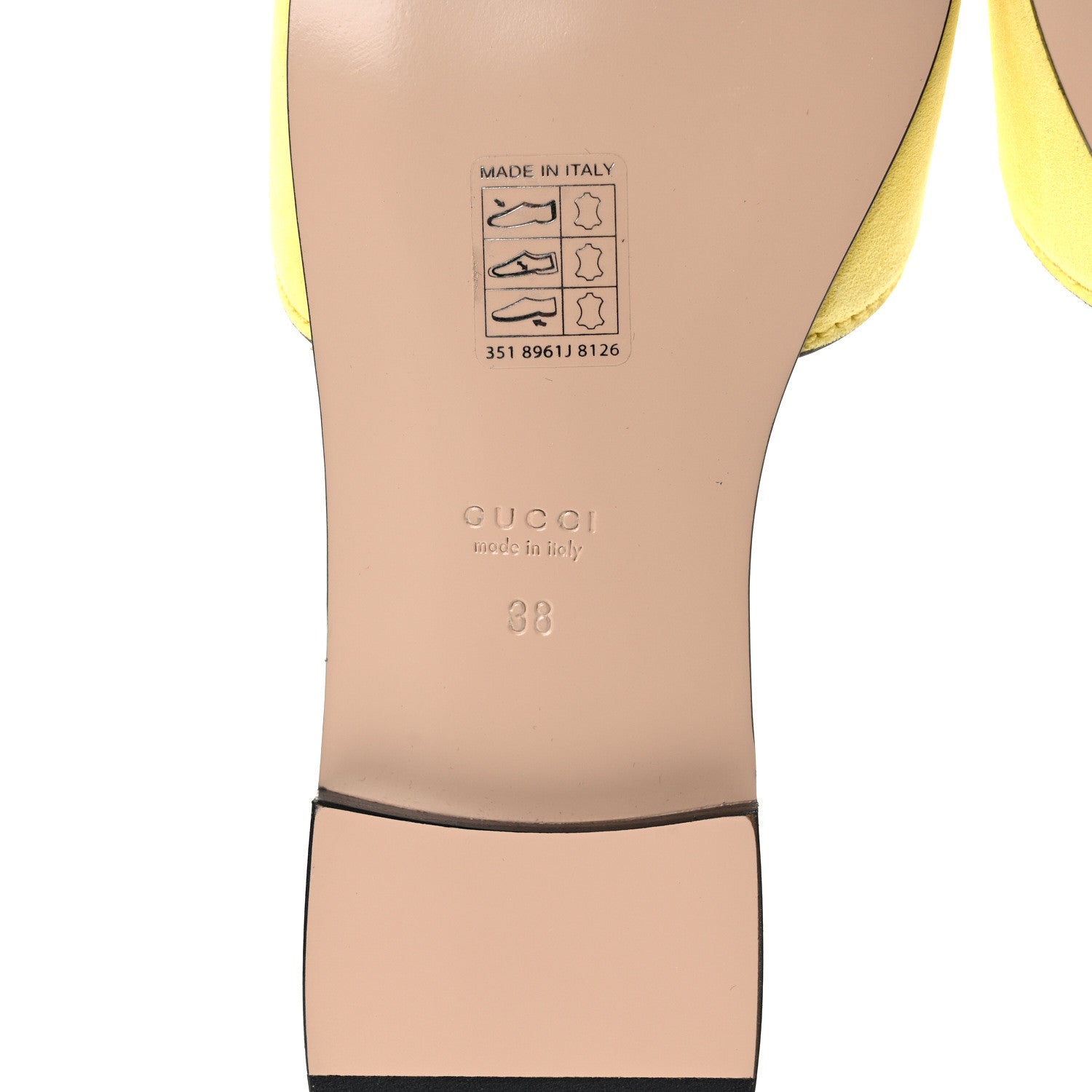 Gucci Kid Scamosciato Interlocking G Cut Out Slide Sandals 38 Banana 6 of 8