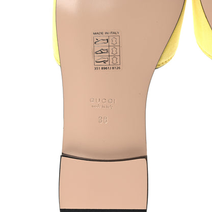 Gucci Kid Scamosciato Interlocking G Cut Out Slide Sandals 38 Banana 6 of 8