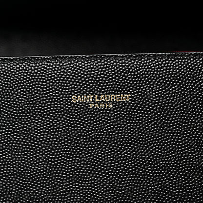 Saint Laurent Grain de Poudre Medium Classic Monogram Cassandra Top Handle Black Rouge Legion 7 of 10