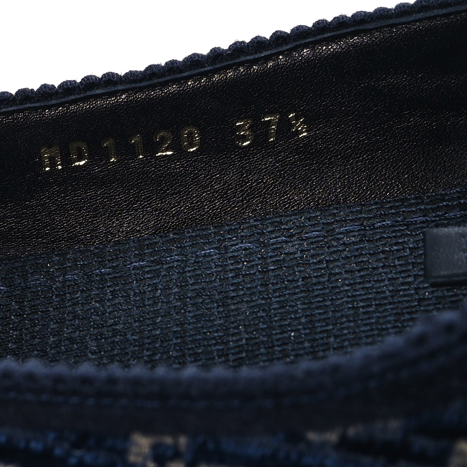 Christian Dior Velvet Oblique Poeme Laced Ballerina Flats 37.5 Deep Blue 8 of 9