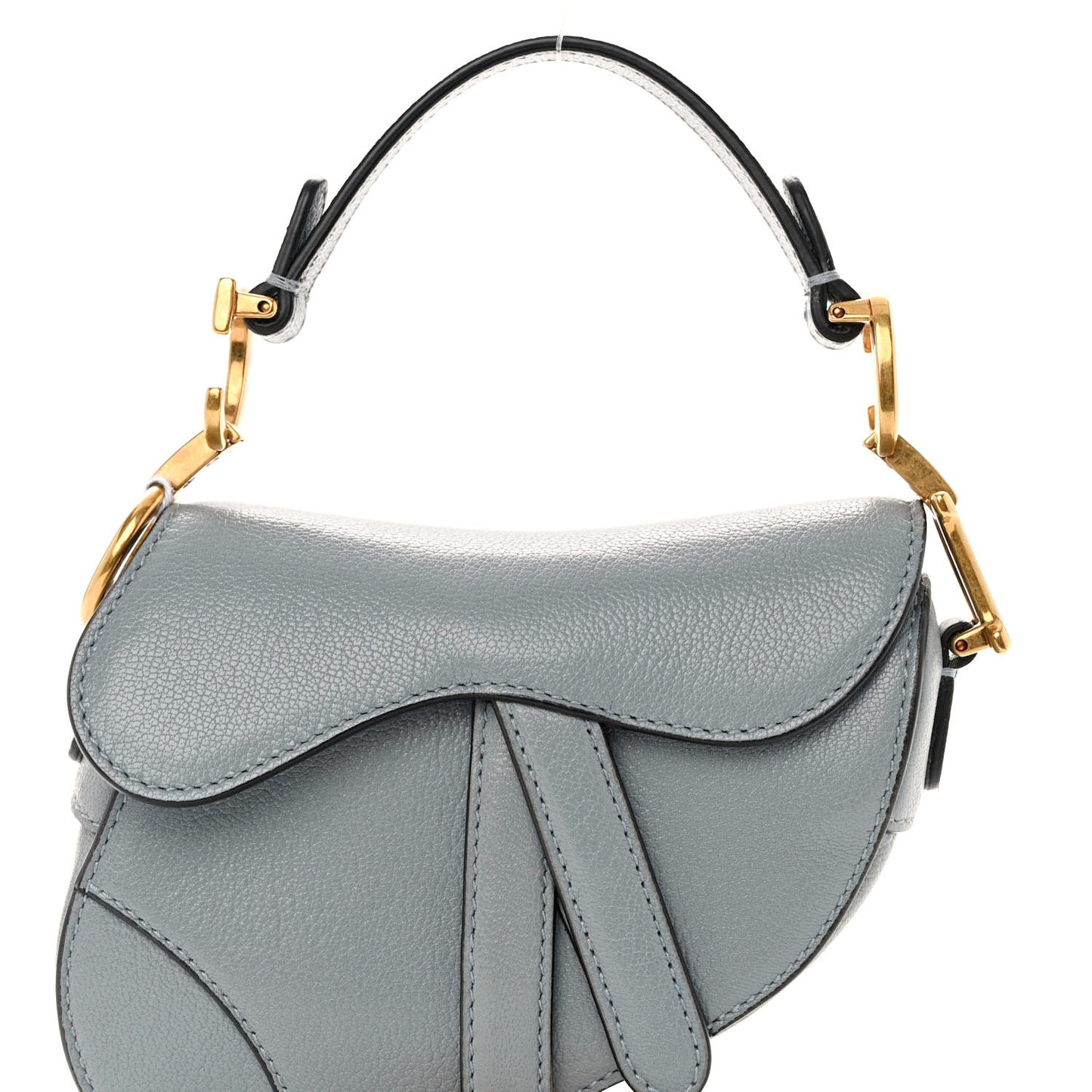 Goatskin Micro Saddle Bag Cloud Blue