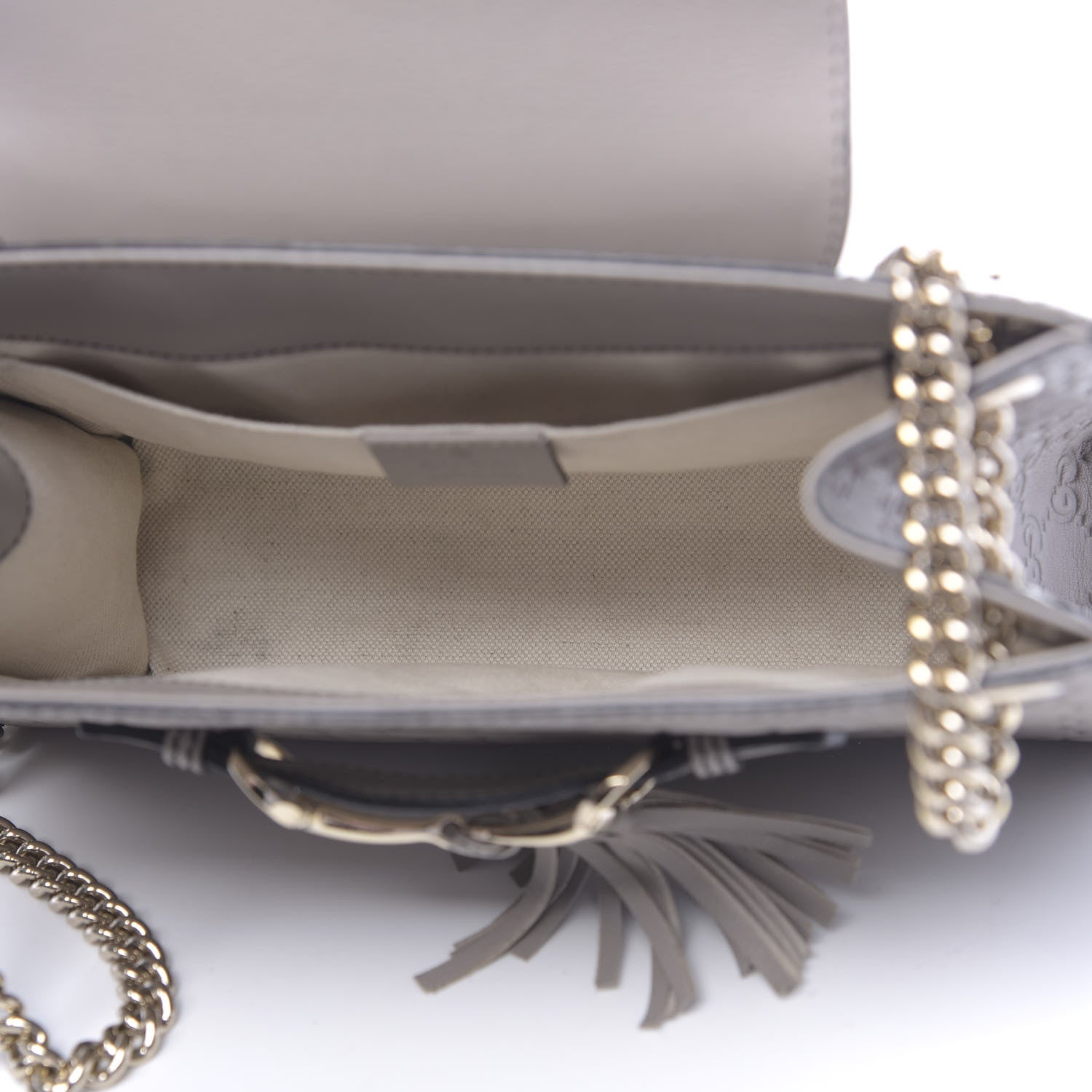 Gucci Guccissima Small Emily Chain Shoulder Bag Storm Grey 5 of 13