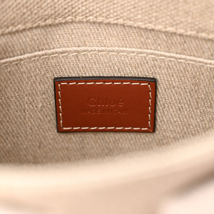 Chloe Cotton Calfskin Mini Woody Ribbon Tote White Brown 6 of 11
